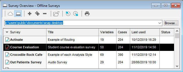 Introduction to the Survey Overview window | SnapSurveys