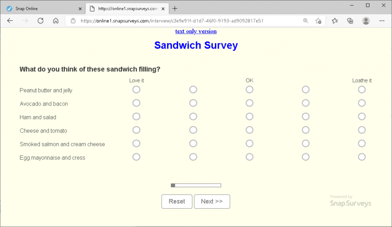 Laying Out A Grid Question For An Online Survey Snapsurveys