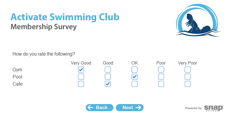 Sample Surveys Snap Surveys - activate swimming survey