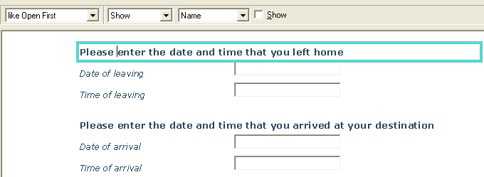 Calculating The Difference Between Times On Different Dates Snap - selected queestions with show name cleared