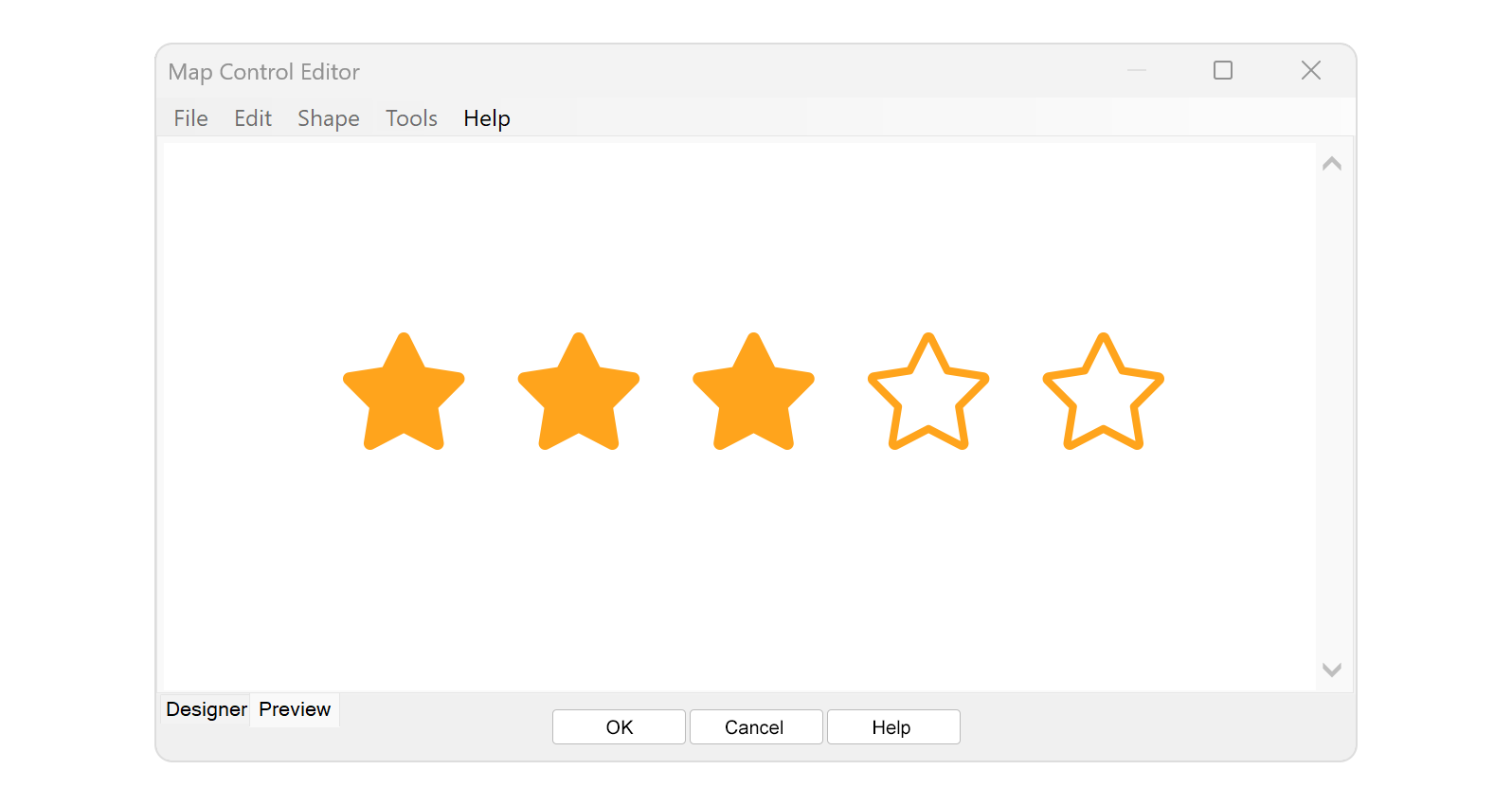 Snap XMP Desktop Map Control showing 5 gold star rating