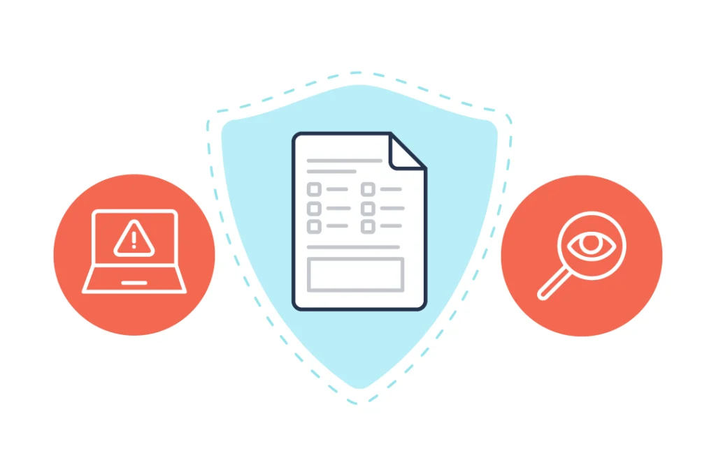 Illustration showing how paper surveys are secure